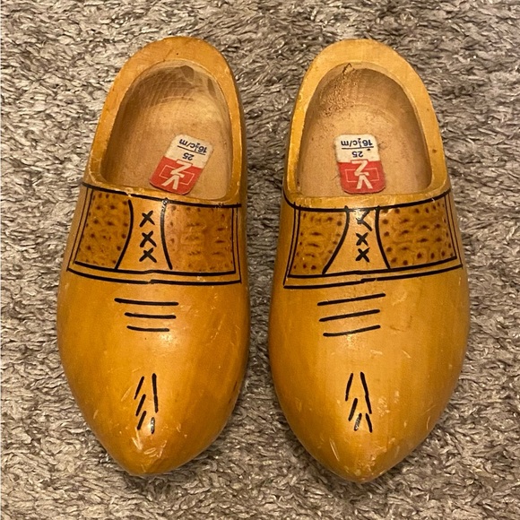 Other - Vintage Hand Carved Holland Dutch Wooden Children’s Clogs